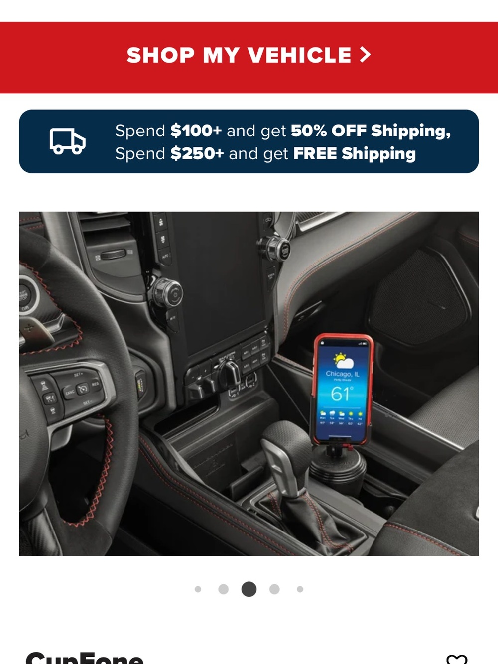 WeatherTech Black Cup Phone Holder - Picture 6 of 6